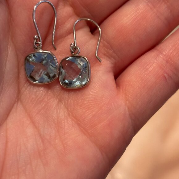 Jtv Blue Topaz Sterling Silver Earrings - Picture 4 of 5